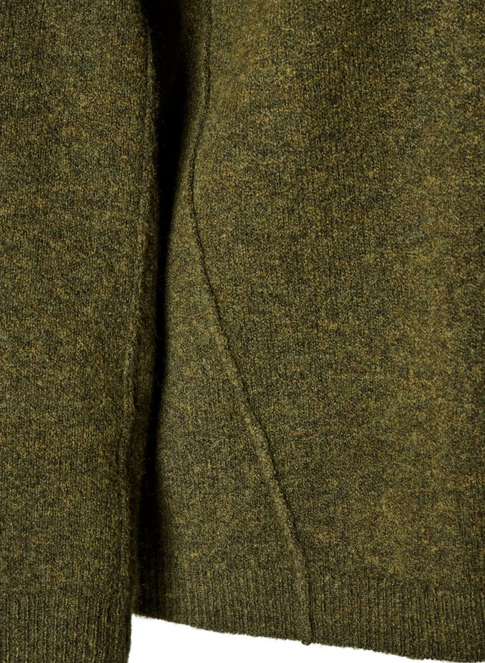 L&oslash;s strikkegenser med markante s&oslash;mmer, Gr&oslash;nn, Packshot image number 3