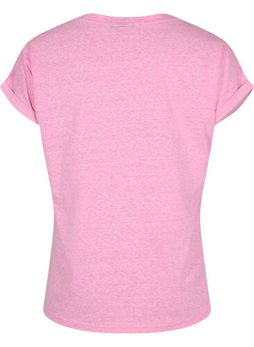Melert T-skjorte med korte ermer, Rosebloom Mél, Packshot image number 1
