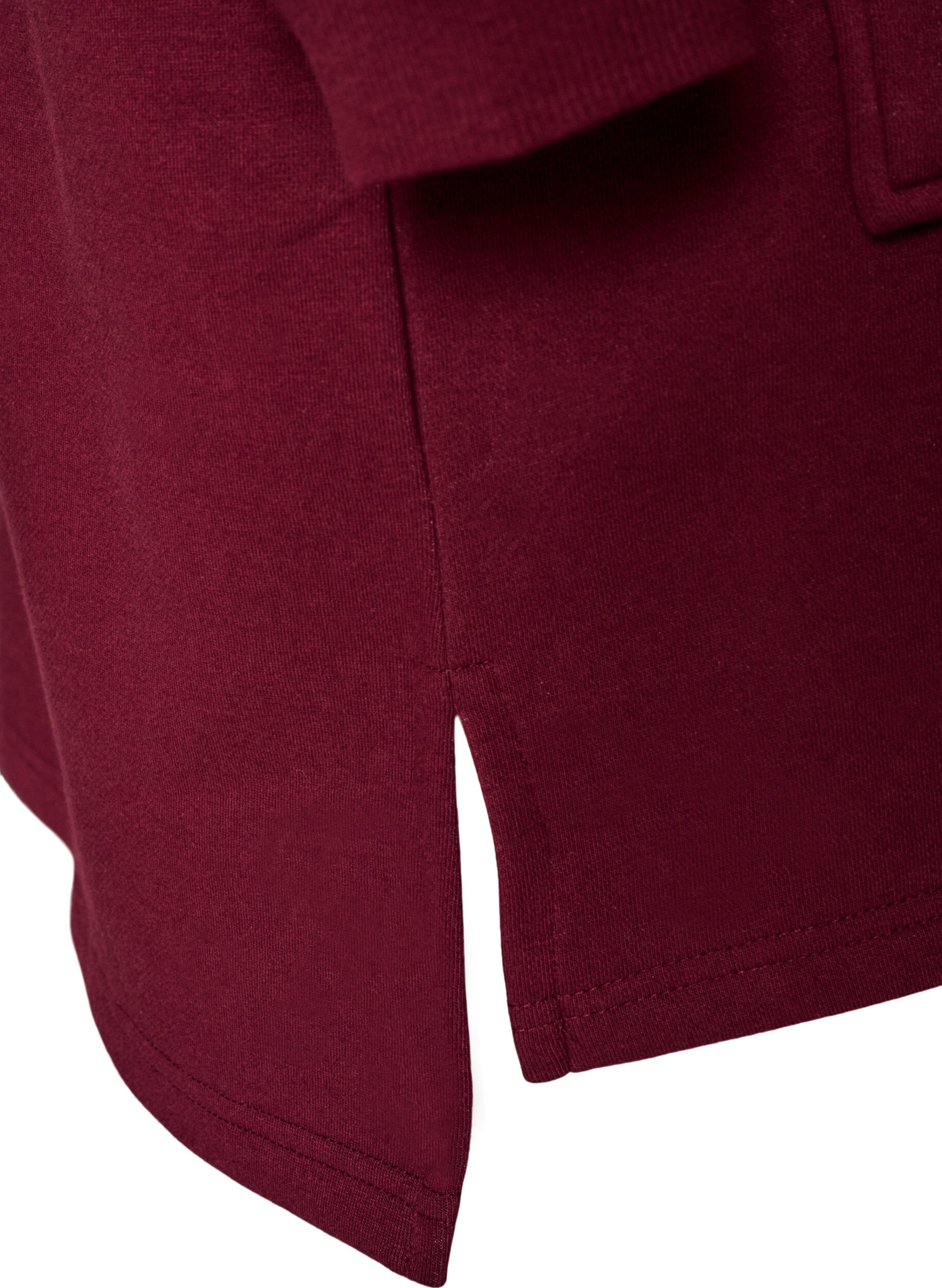 ZizziLang hettegenser-cardigan med glidel&aring;s, R&oslash;d, Packshot image number 4