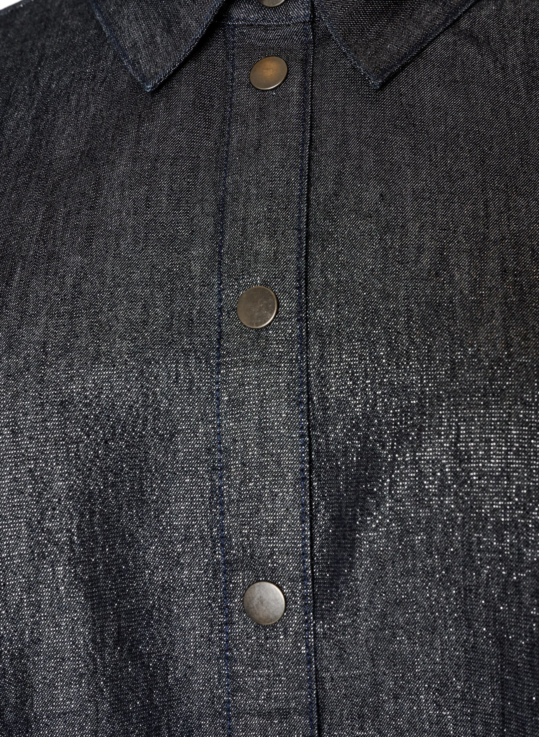 ZizziDenimskjorte med glittertr&aring;d og 3/4 ermer, Gr&aring;, Packshot image number 2