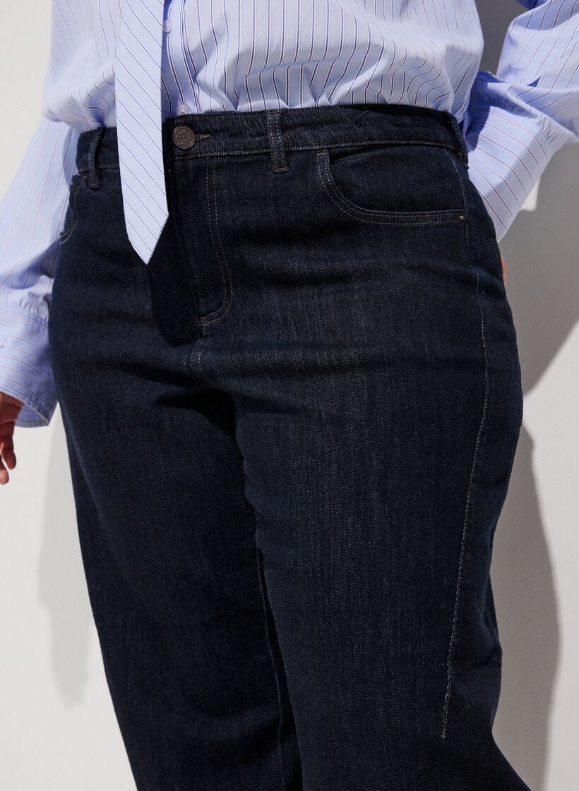 Barrel fit jeans med h&oslash;y midje, Bl&aring;, Model image number 2