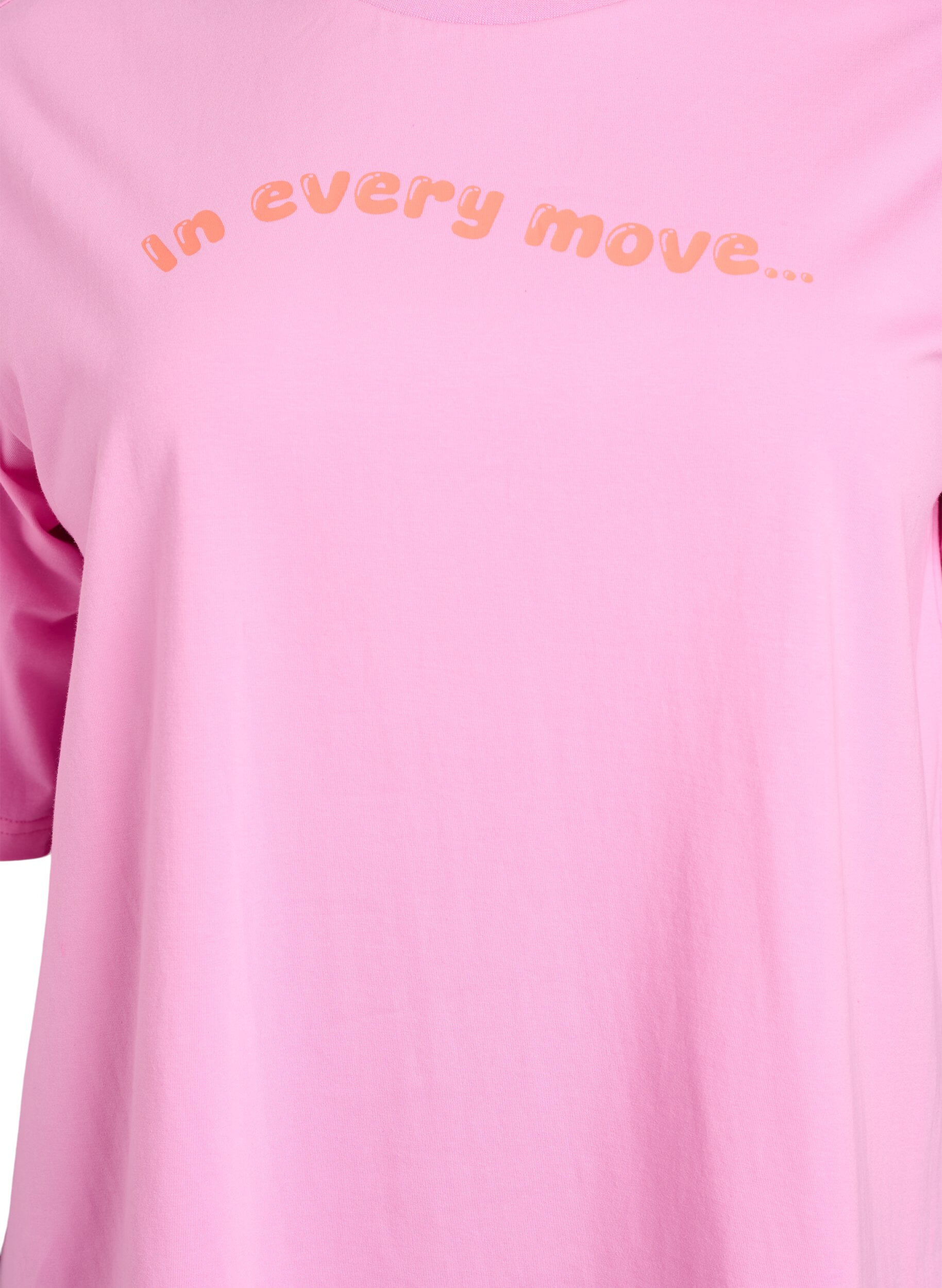 ZizziSporty t-skjorte i &oslash;kologisk bomull, Rosa, Packshot image number 2
