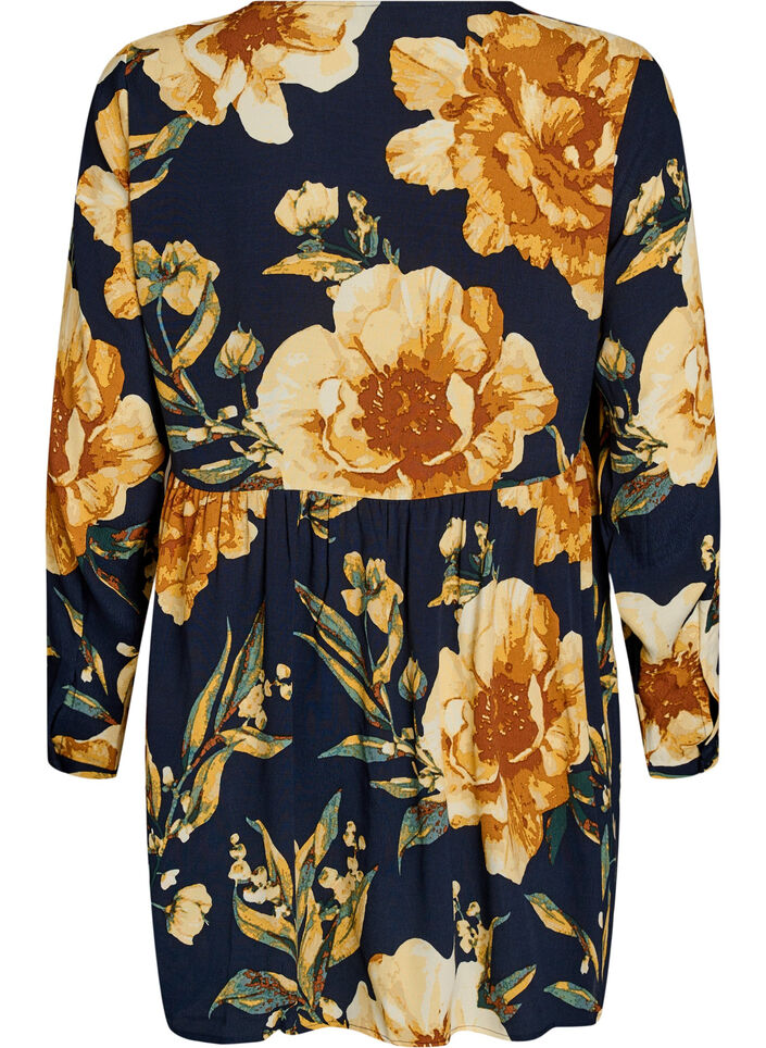 Langermet tunika med skj&aelig;ring, Bl&aring;, Packshot image number 1