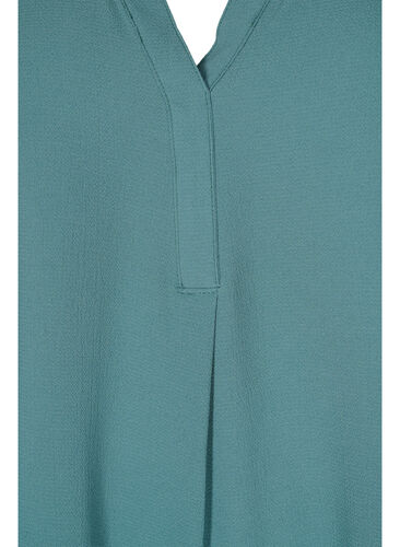 Kortermet bluse med V-hals, Mallard Green, Packshot image number 2