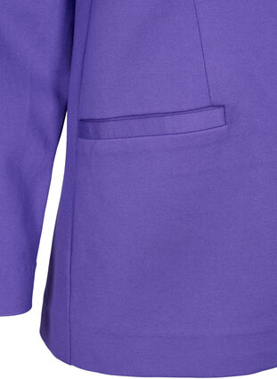 Enkel blazer med knapp og pyntelommer, Ultra Violet, Packshot image number 3