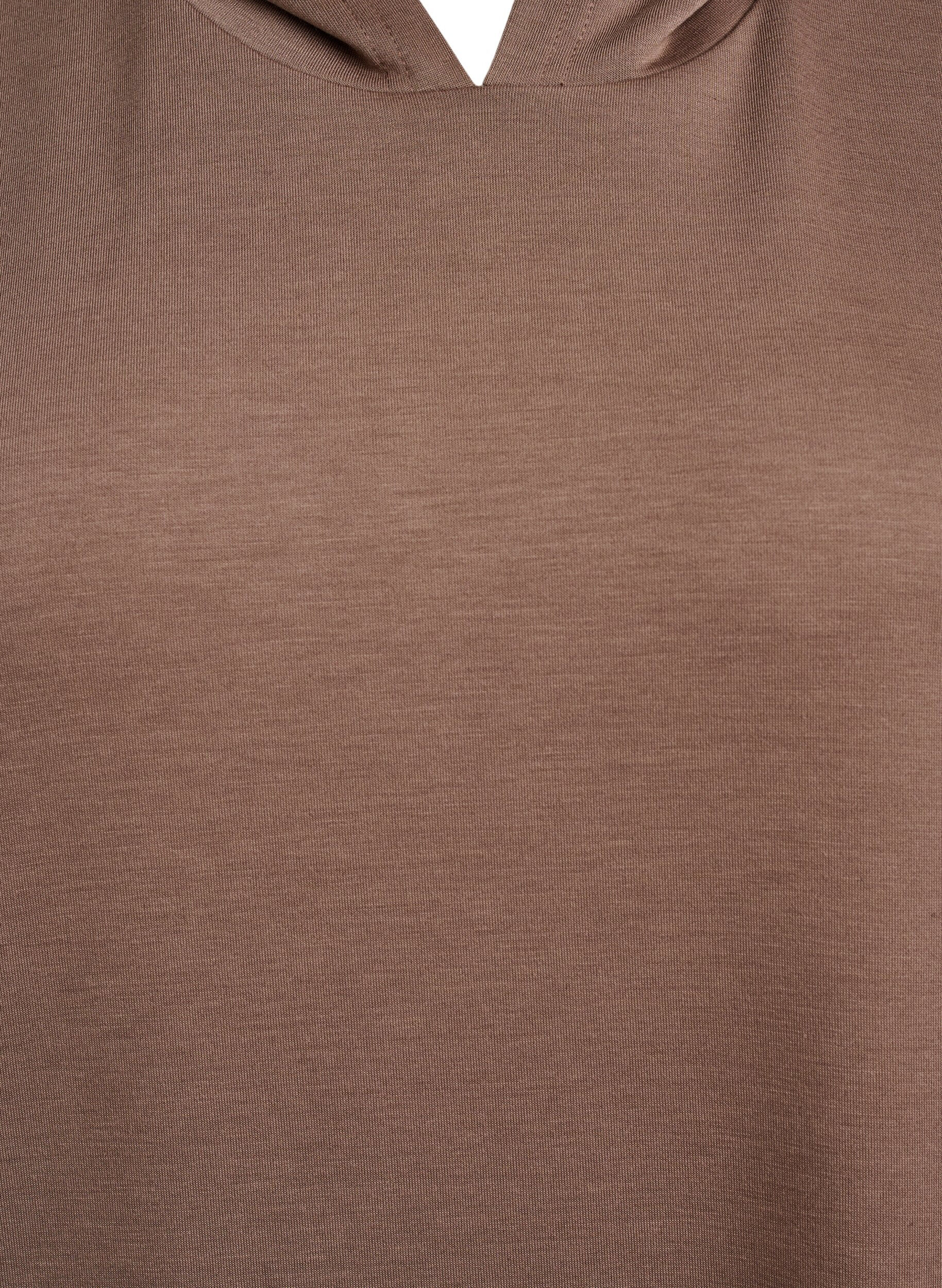 Zizzi Kortermet kjole i modalblandet sweatshirtkvalitet, Brun, Packshot image number 2