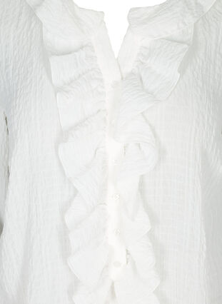 Bluse med volanger, Bright White, Packshot image number 2