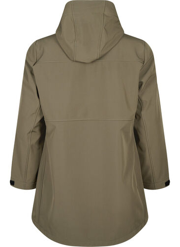 Kort softshell jakke med lommer, Bungee Cord , Packshot image number 1