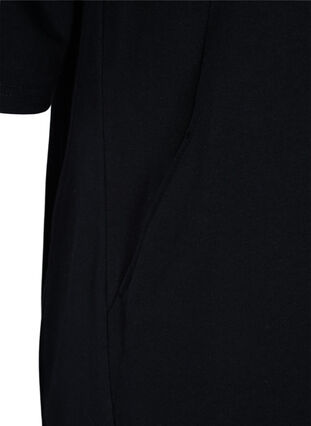 Kampanjevare - Bomullskjole med lommer og 3/4-ermer, Black, Packshot image number 3