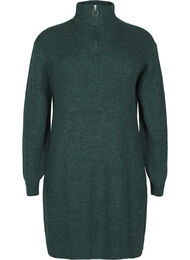 FLASH - Strikket kjole med høy hals, Sea Moss Mel.