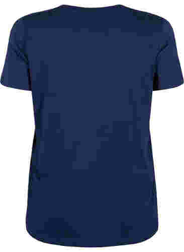 T-skjorte med julemotiv i bomull, Navy Blazer Text, Packshot image number 1