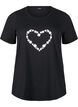 FLASH - T-skjorte med motiv, Black Flower Heart , Packshot image number 0