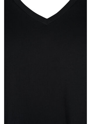 Zizzi Basis T-skjorter i bomull 2 stk., Black/Bright W, Packshot image number 2