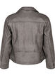Jakke i kunstskinn med slitt look, Dark Grey Wash, Packshot image number 1