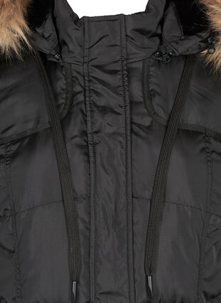 Vinterjakke med avtakbar hette, Black, Packshot image number 2