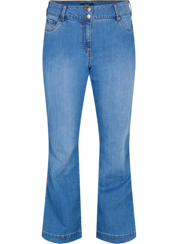 Ellen jeans med høyt liv og bootcut, Blue denim, Packshot image number 0