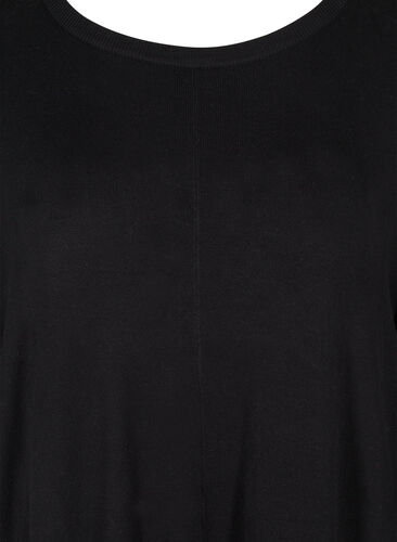 Oversized strikkekjole i en viskosemiks, Black, Packshot image number 2