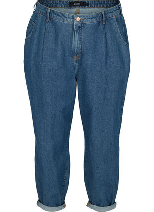 Baggy jeans i bomull, Blue denim, Packshot image number 0