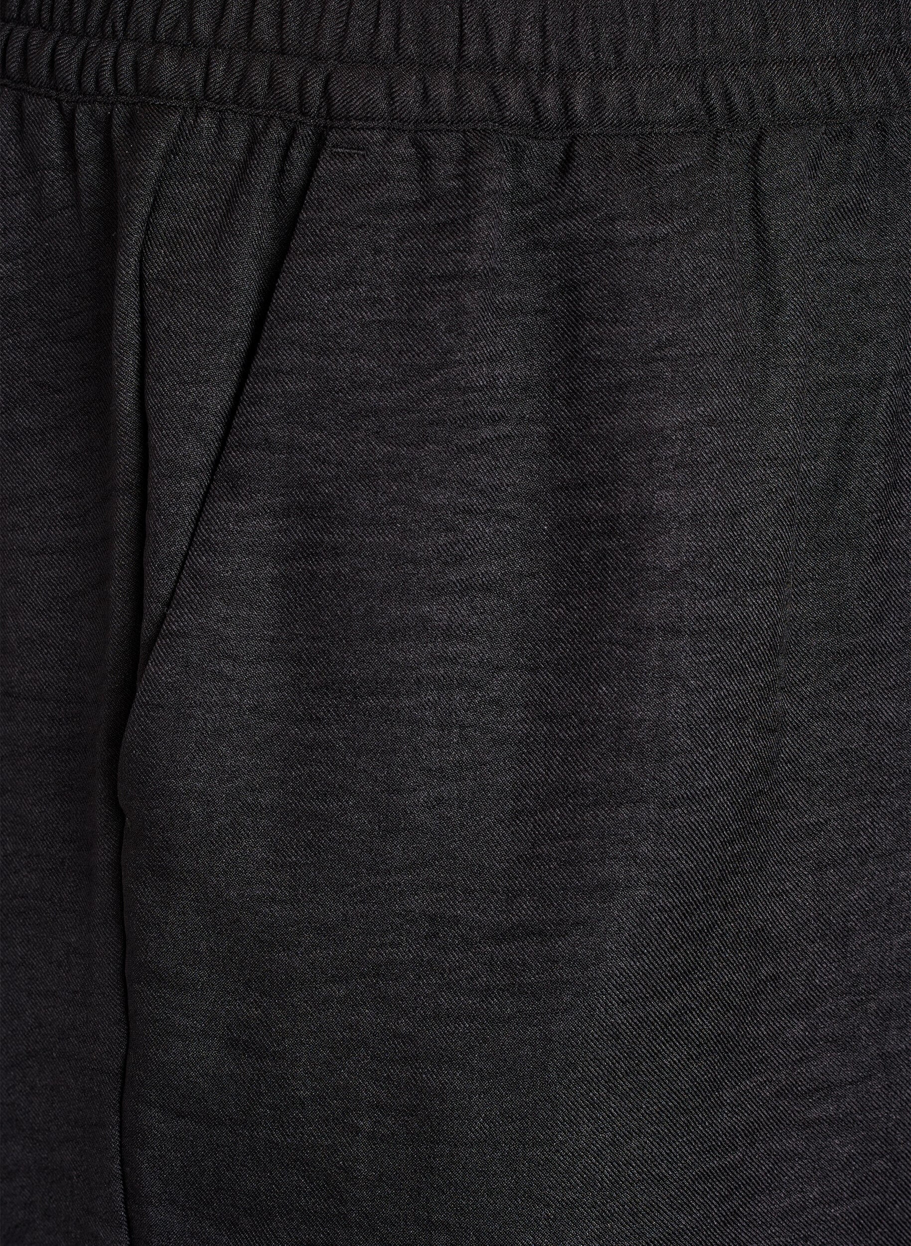 Zizzi Shorts med lommer og h&oslash;y midje, Svart, Packshot image number 2