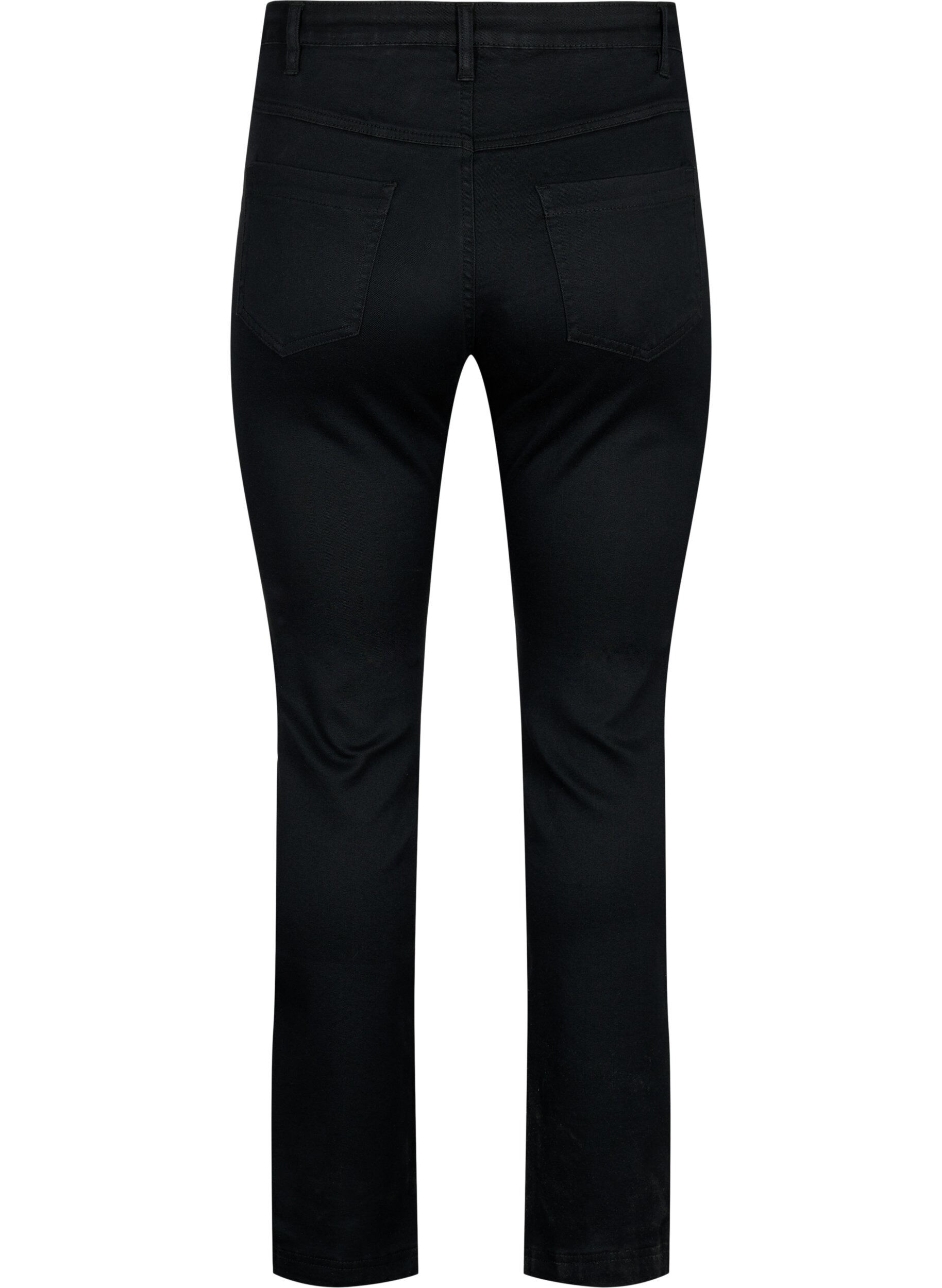Zizzi Slim fit Emily jeans med normal midje, Svart, Packshot image number 1