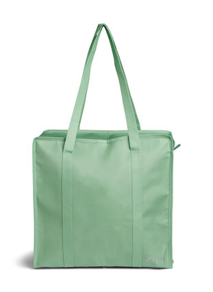 Zizzi Handleveske med glidelås, Grønn, Packshot image number 0