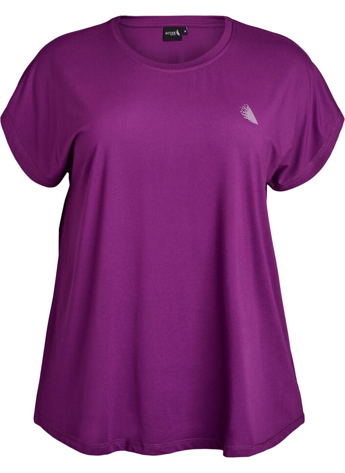 Ensfarget trenings-T-skjorte, Lilla, Packshot image number 0
