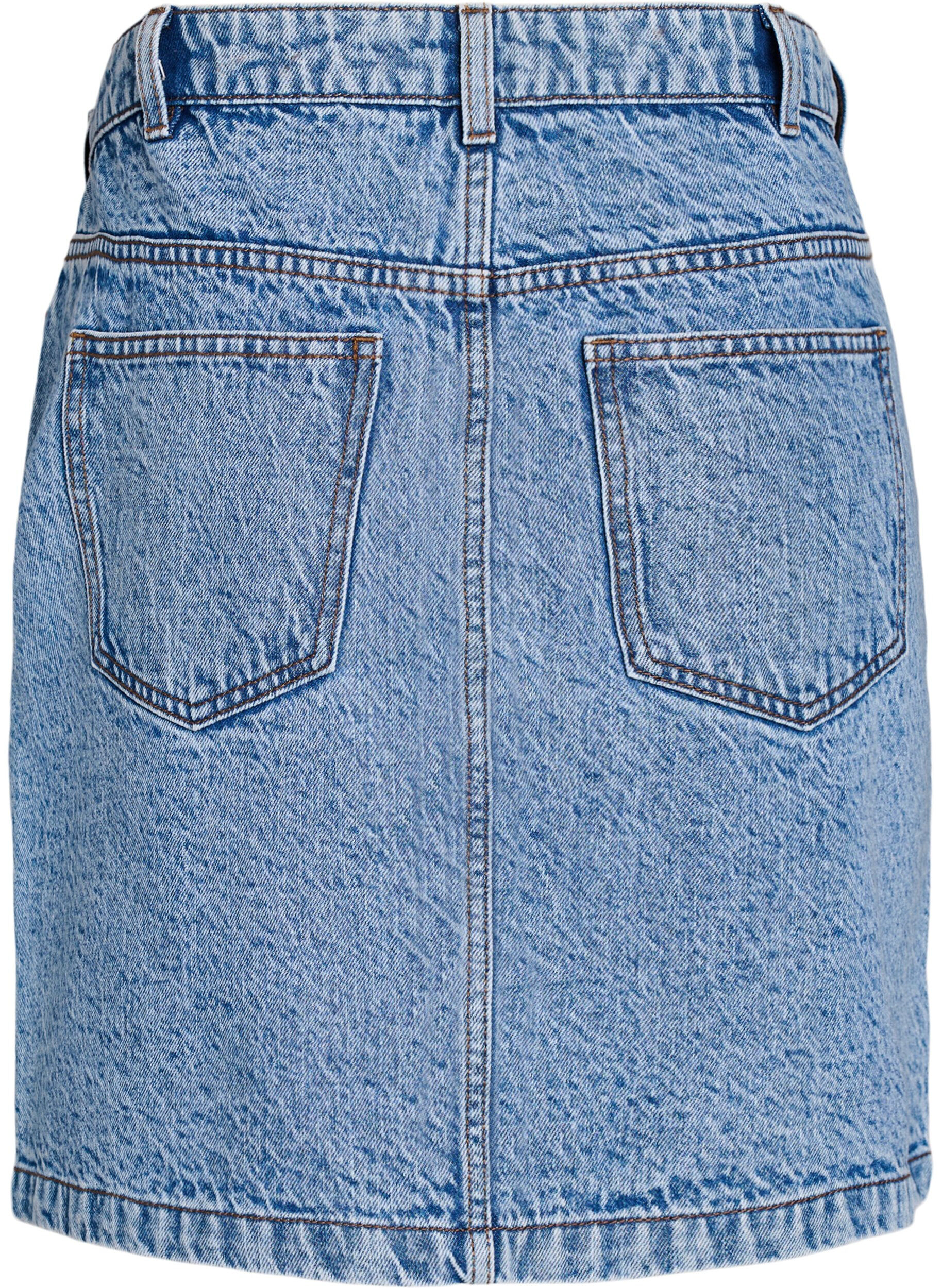 ZizziKort denimskj&oslash;rt med lommer, Bl&aring;, Packshot image number 1