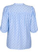 Prikkete bluse med 3/4 ermer i viskosemateriale, Light Blue Dot, Packshot image number 1