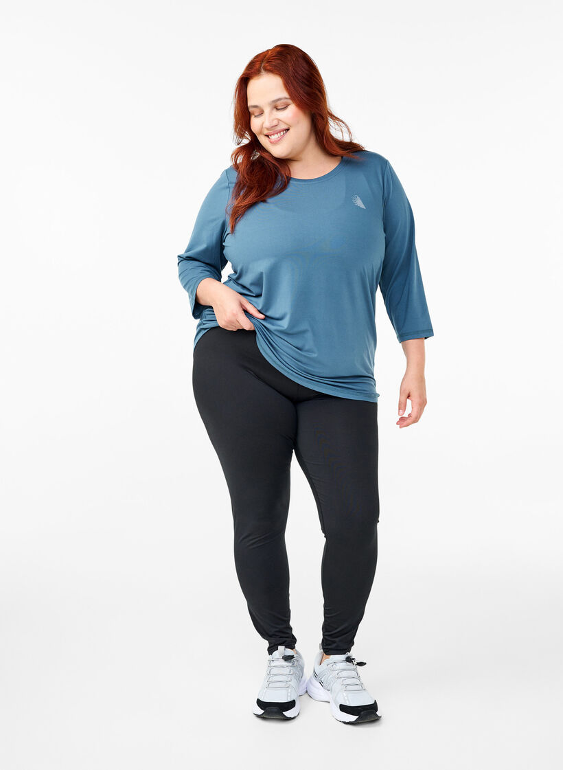Treningsbluse med 3/4-ermer, Bl&aring;, Model image number 1