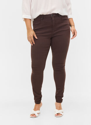 Super slim Amy jeans med høyt liv, Molé, Model image number 2