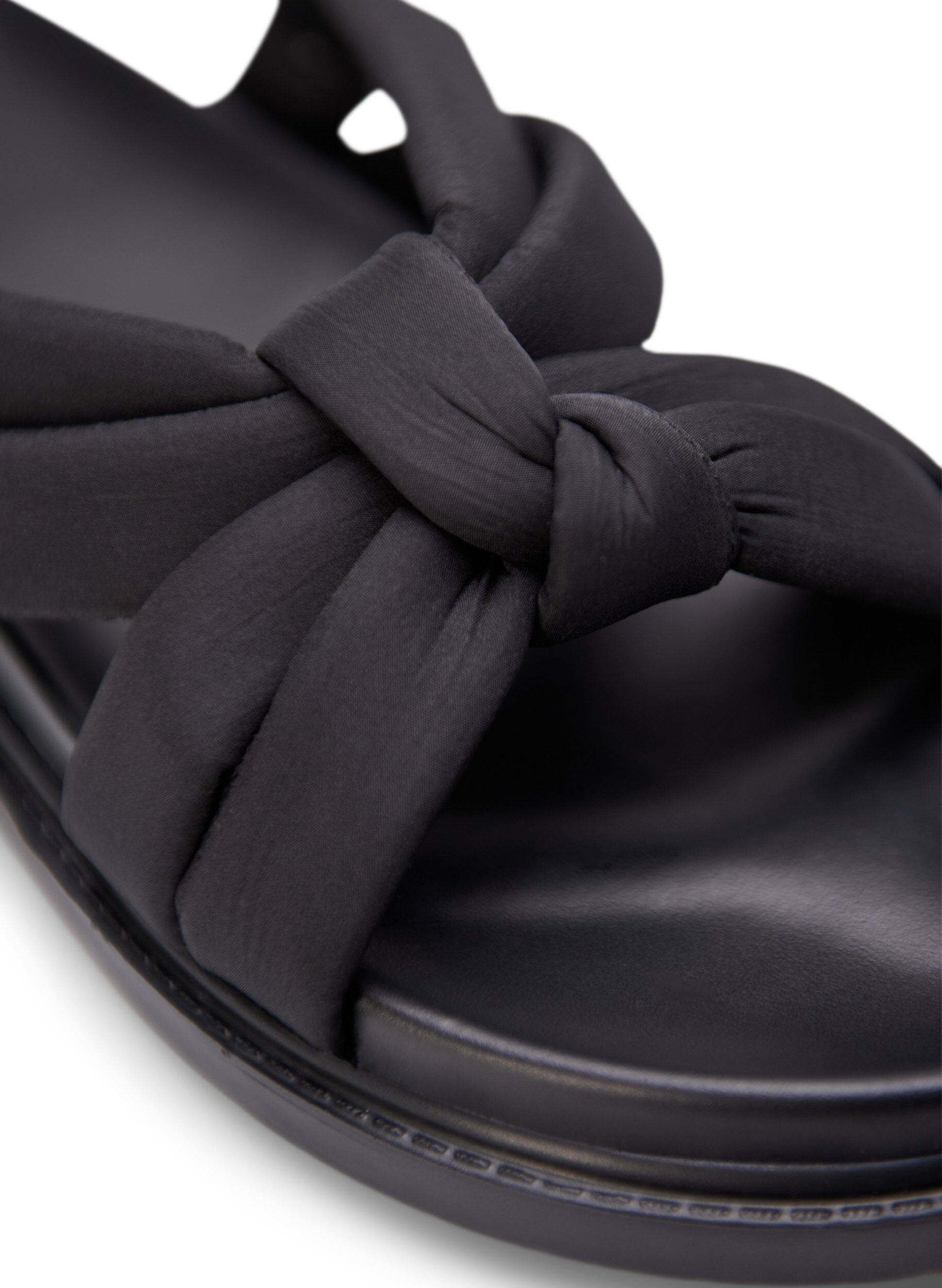Zizzi Sandal med bred passform og knutedetaljer, Svart, Packshot image number 3