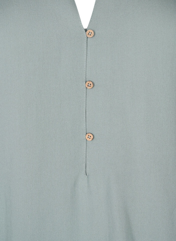 Kortermet tunika i viskose, Chinois Green, Packshot image number 2