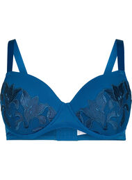 Vattert underwire BH med blonder, Sailor Blue, Packshot