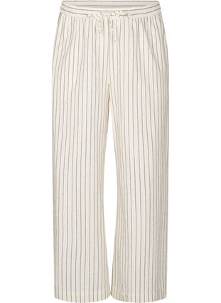 Zizzi Løse bukser med høy midje og lommer, Vanilje, Packshot image number 0