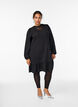 Mesh-leggings med velurdotter, Svart, Model image number 0