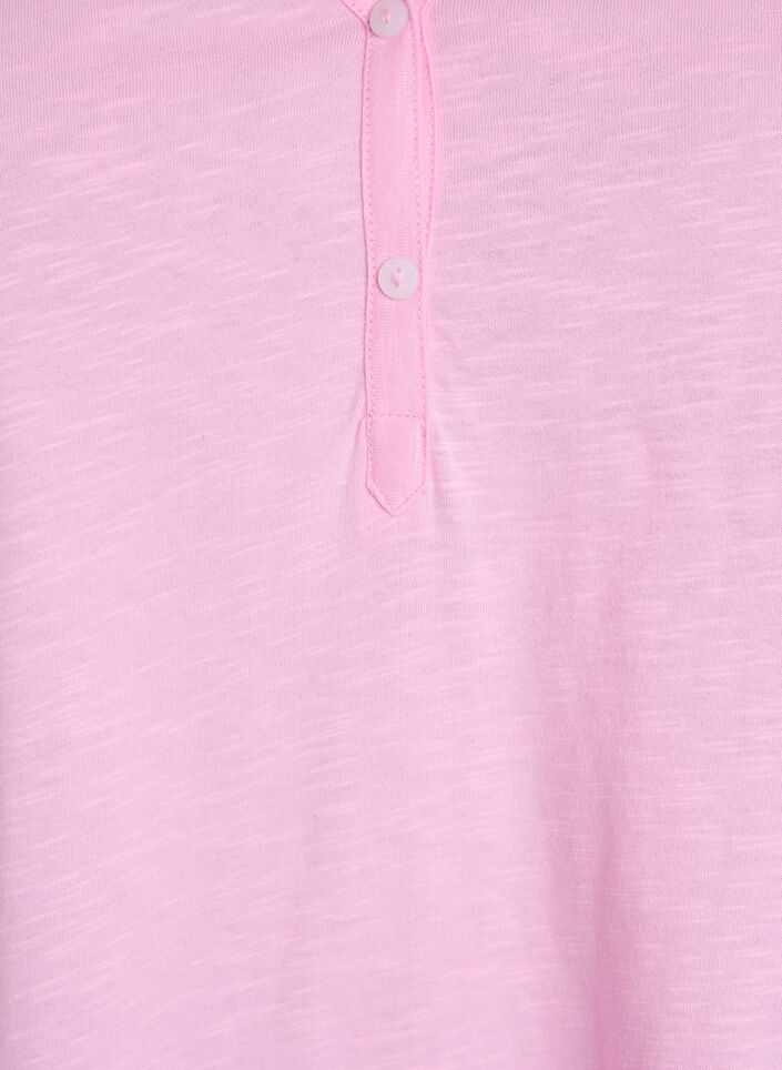 T-skjorte med knappdetalj, Rosa, Packshot image number 2