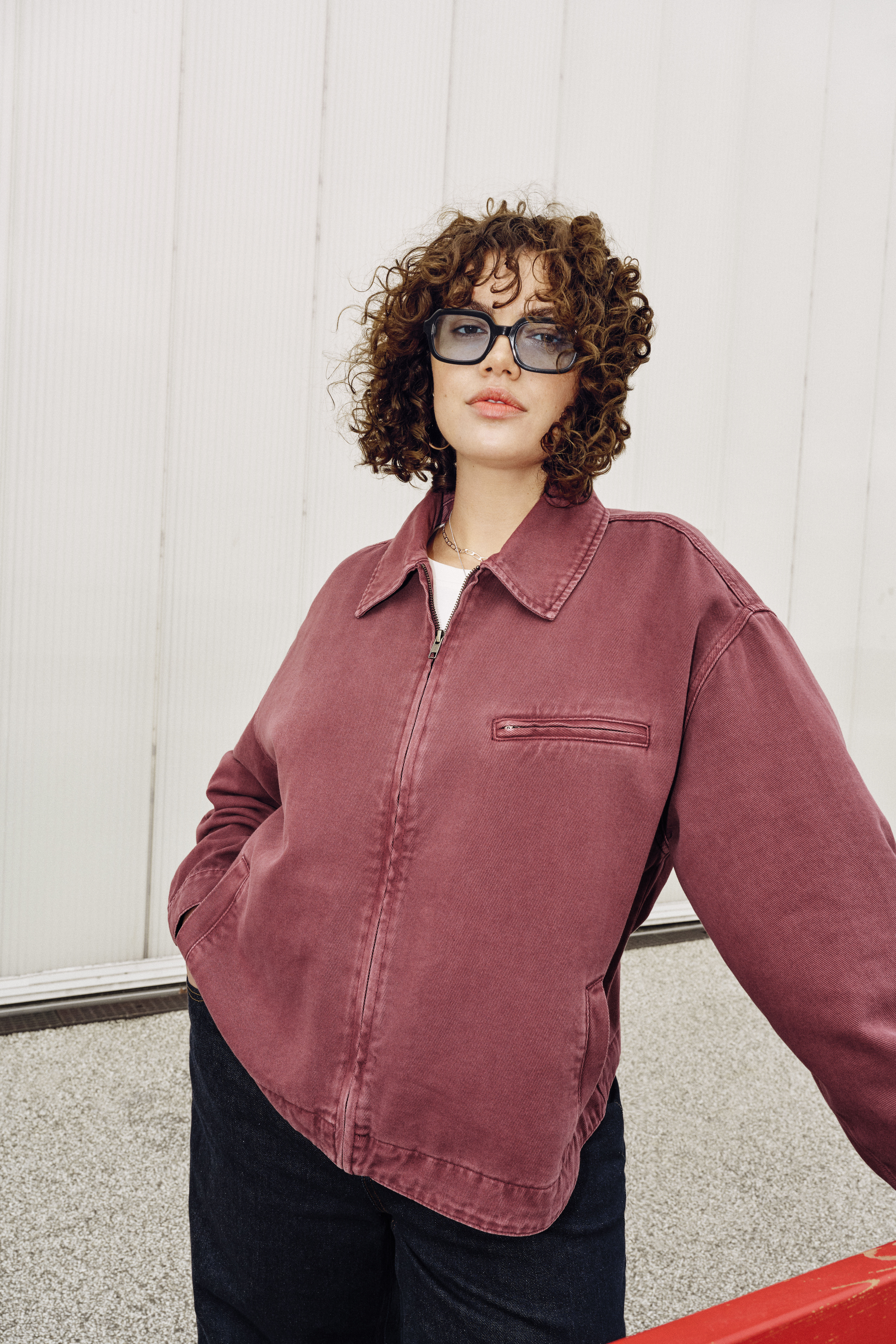 Zizzi Farget denimjakke, , Model