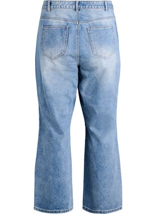 Zizzi Jeans med vide ben og sømdetaljer, Blue Denim, Packshot image number 1