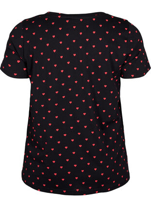 T-skjorte i bomull med mønster, Black AOP, Packshot image number 1