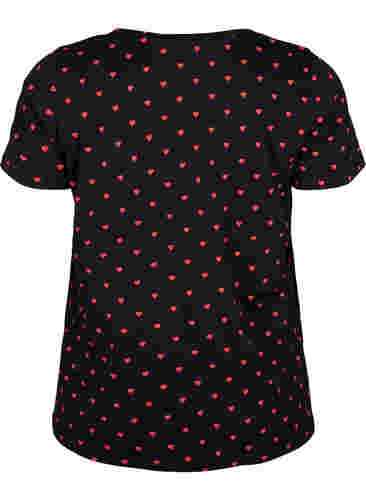 T-skjorte i bomull med mønster, Black AOP, Packshot image number 1