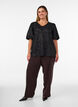 Paljettbluse med ballongermer, Svart, Model image number 1