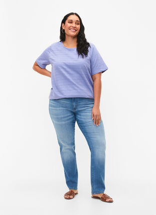 Kortermet bomull t-skjorte, Lavender Violet, Model image number 2