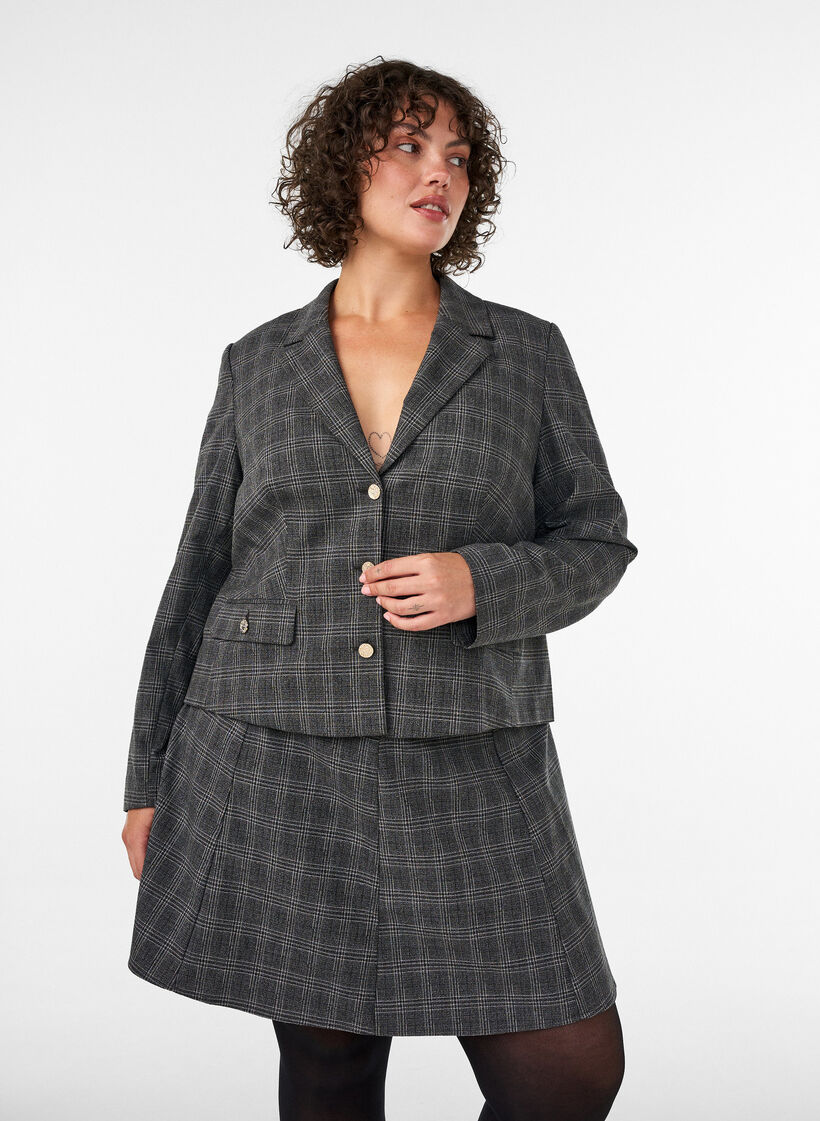 Kort A-formet skj&oslash;rt, Gr&aring;, Model