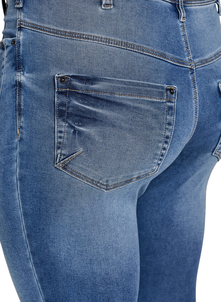Cropped Amy jeans med glidel&aring;sdetaljer, Bl&aring;, Packshot image number 3