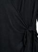 Jersey-wrap bluse med knytebelte, Svart, Packshot image number 2