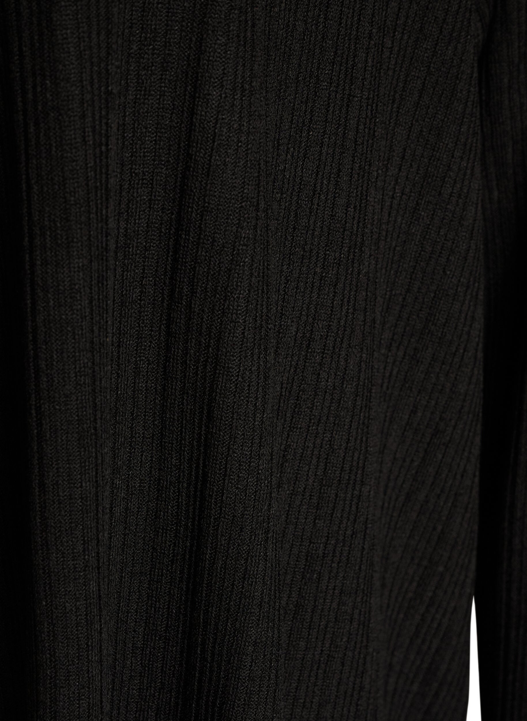 Zizzi&Aring;pen cardigan i teksturert jersey, Svart, Packshot image number 2