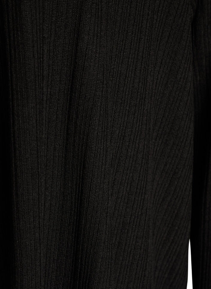 &Aring;pen cardigan i teksturert jersey, Svart, Packshot image number 2