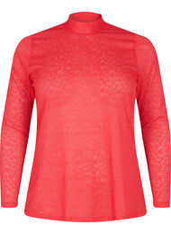 Tettsittende blondebluse med lange ermer, Hibiscus