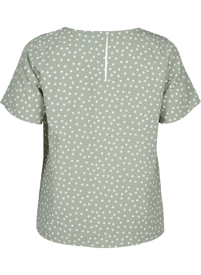 FLASH - Kortermet bluse med trykk, Iceberg Green Dot, Packshot image number 1