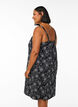 Midi strap dress in organic cotton, Svart, Model image number 2